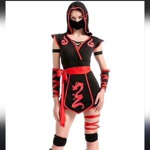 Kids Ninja Costume - Black and Red